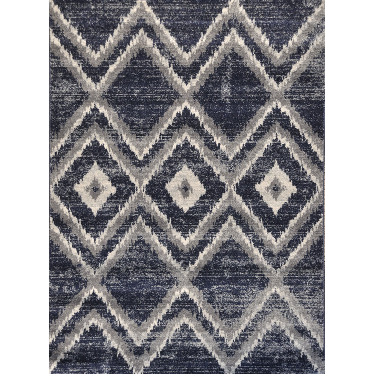 Union Rustic Hoffman Performance Blue/Gray/Cream Rug & Reviews Wayfair